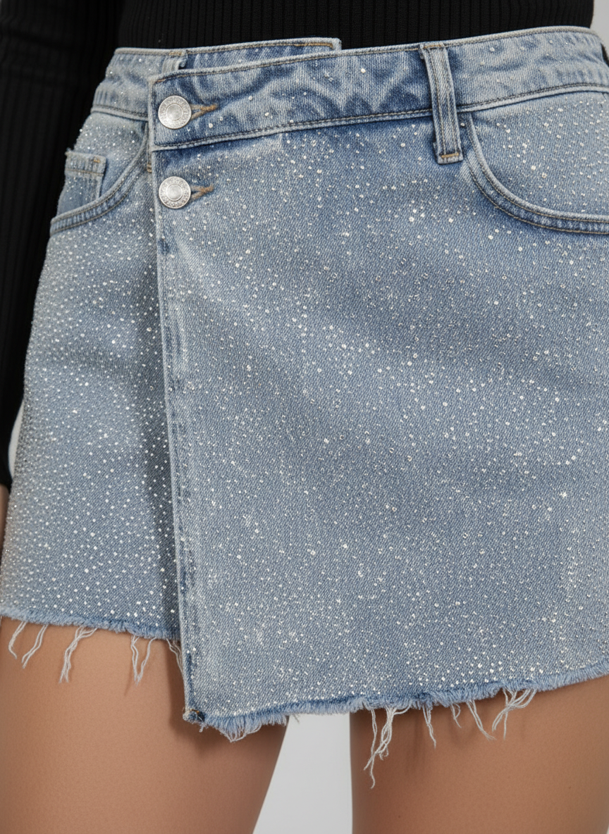 Ice Crystal Denim Skort