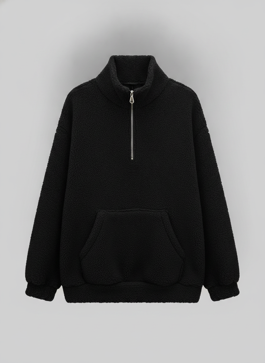 Noir Sherpa Quarter-Zip Pullover