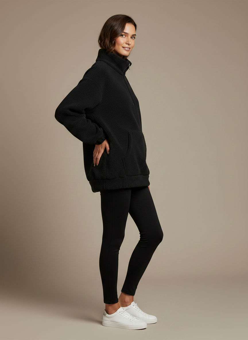 Noir Sherpa Quarter-Zip Pullover