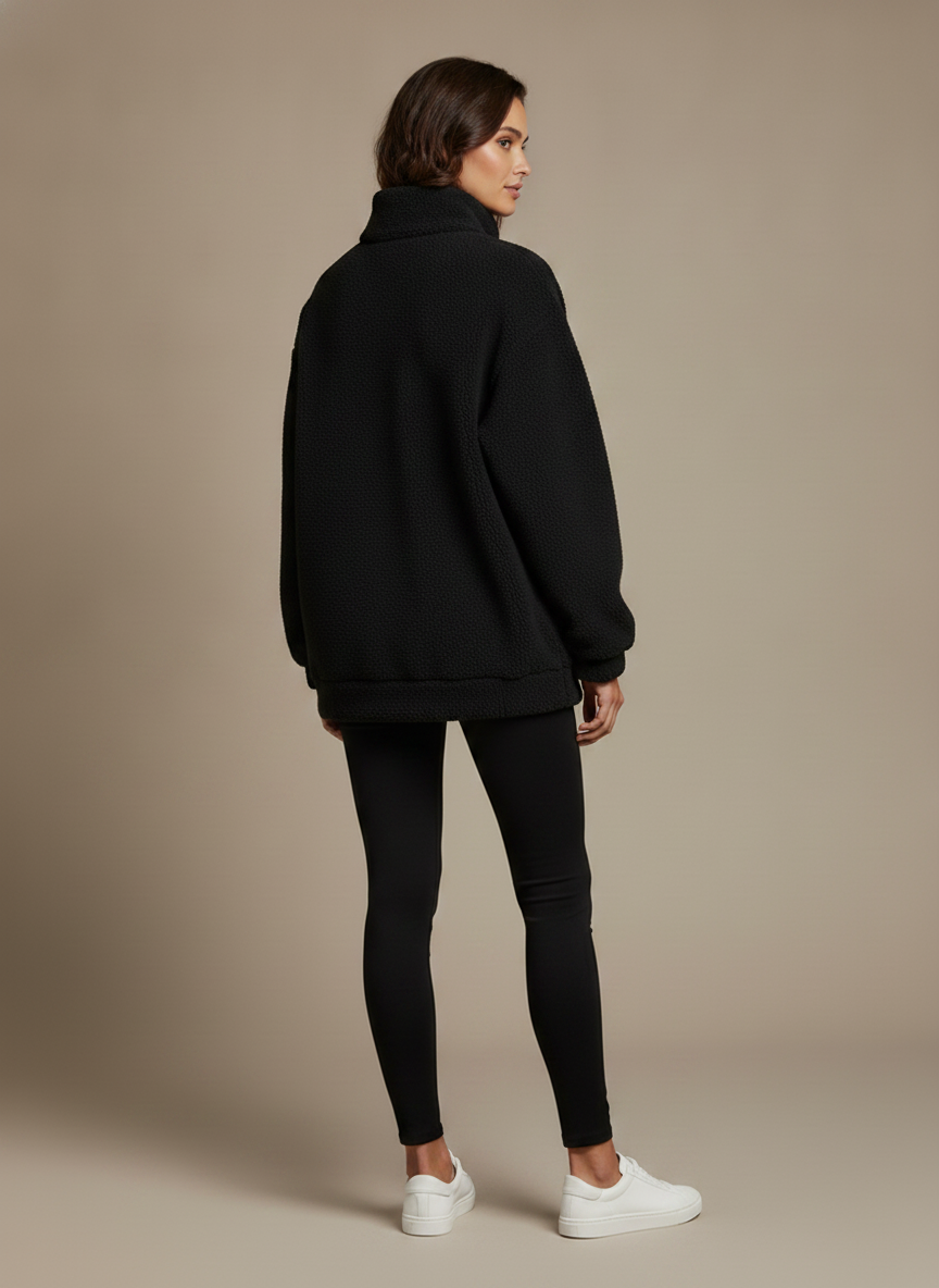 Noir Sherpa Quarter-Zip Pullover