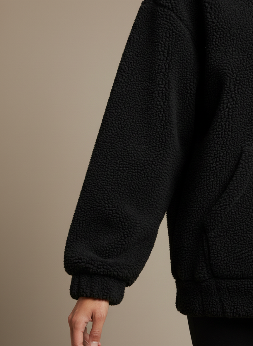 Noir Sherpa Quarter-Zip Pullover