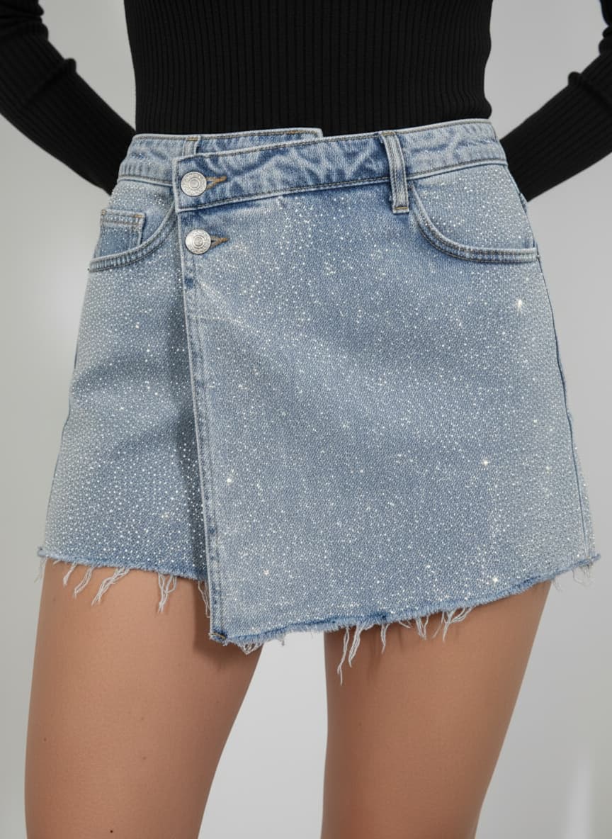 Ice Crystal Denim Skort